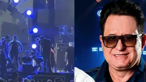 Marrone, da dupla com Bruno, sofre queda de palco durante show e bate a cabeça. Veja o vídeo