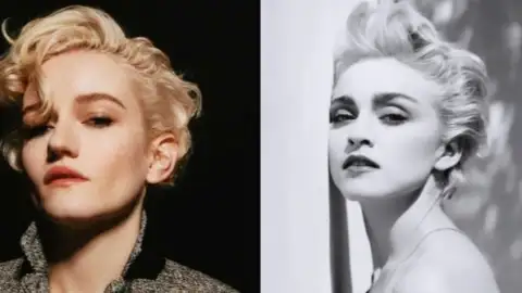 Julia Garner incorpora Madonna em novas fotos após dizer que cinebiografia “ainda deve acontecer”