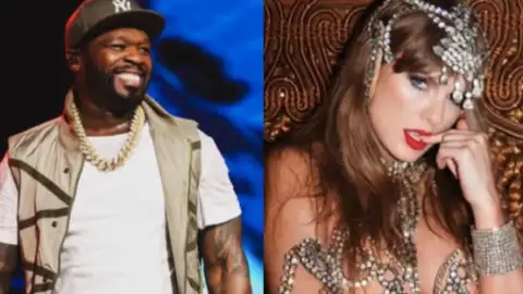 "Isso é só para os grandes", diz 50 Cent após ser o único mencionado no álbum de Taylor Swift
